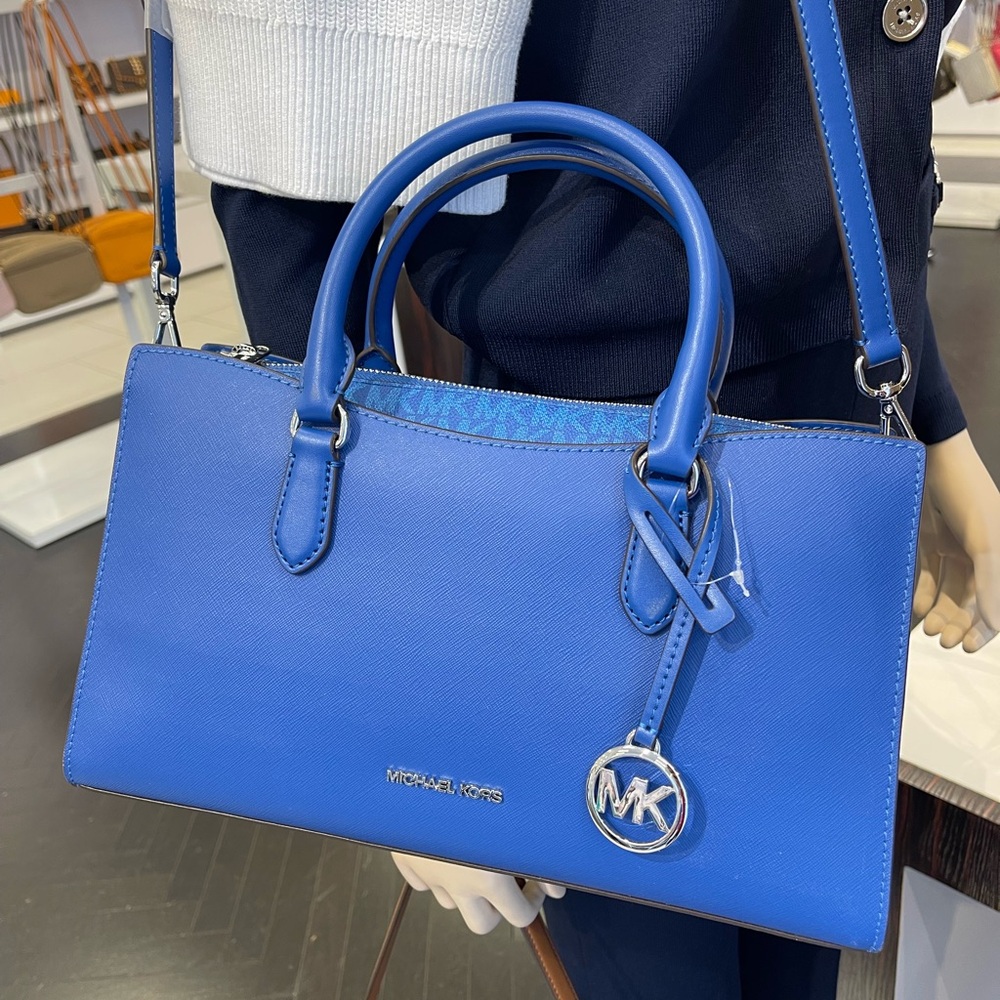 MICHAEL KORS Arden Md Top-Zip EW Leather Tote Crossbody Satchel
Galaxy Blue 
NWT - Picture 15 of 16